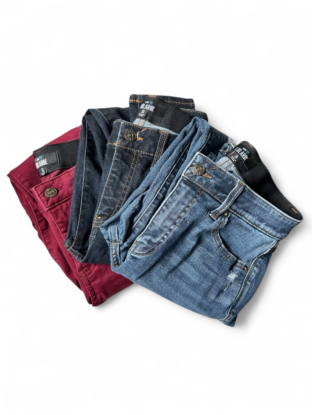 Lot of 3 LuLaRoe Jeans Women’s Size 26 Stretch Elastic Waistband